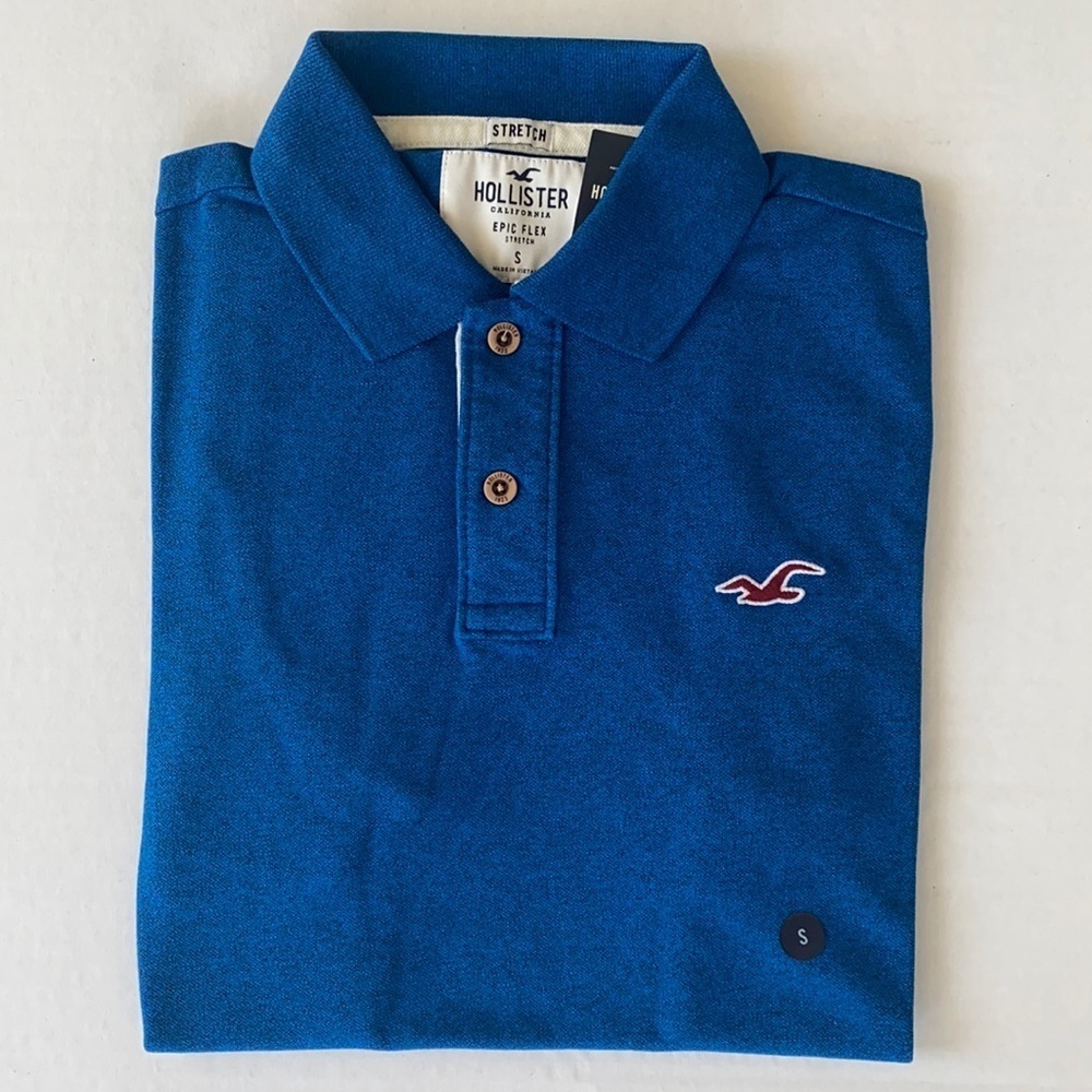 New HOLLISTER Stretch Epic Flex Polo SZ S